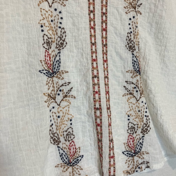 J. Jill Women's Boxy Oversized Peasant Blouse Embroidered Stitching Size XL * - Picture 2 of 8